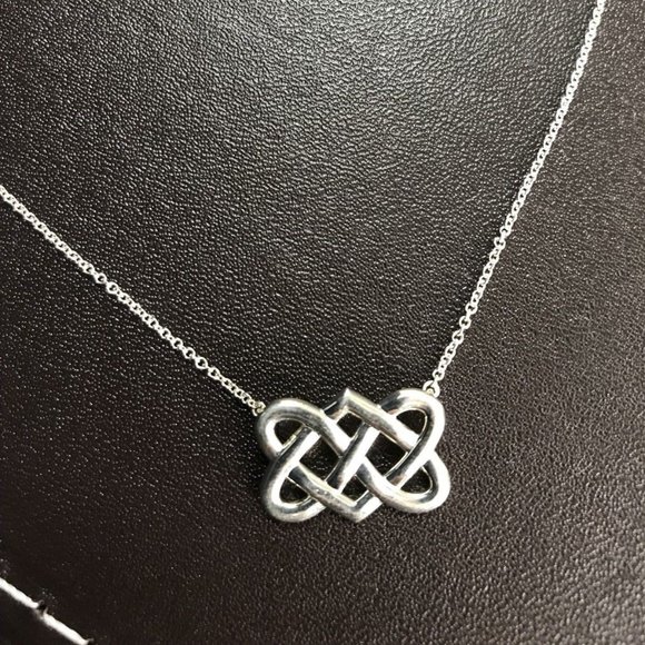 LIKE NEW!! Tiffany & Co. Sterling Silver Celtic Love Knot Necklace - Picture 2 of 5